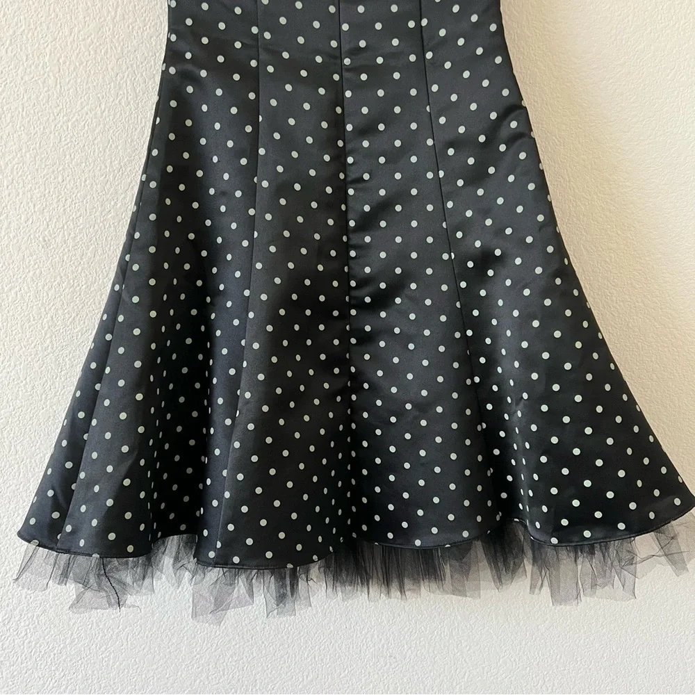 Vintage Jessica McClintock Gunne Sax Polka Dot Pin Up Party Dress Size 3/4